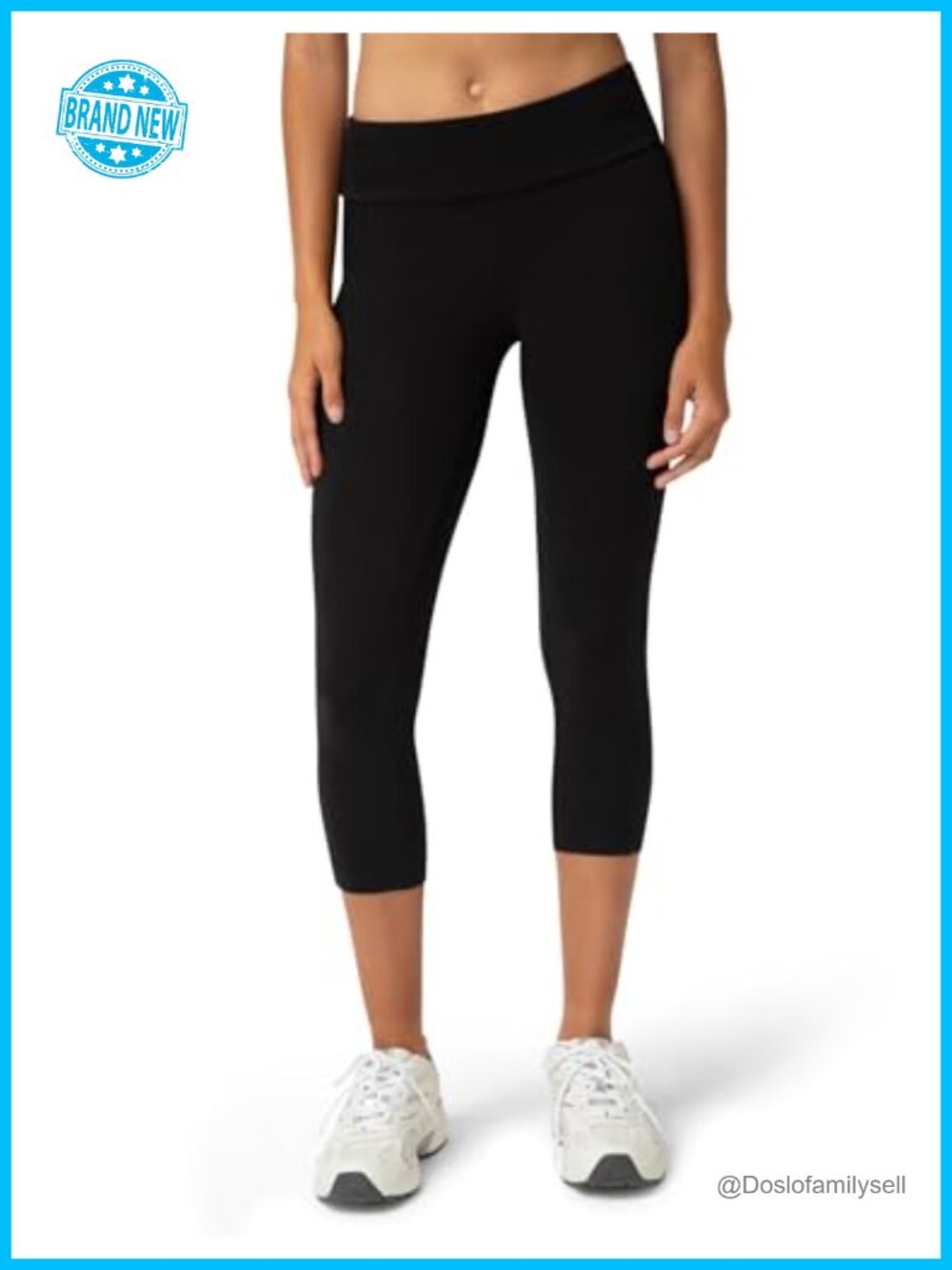 Soft Cotton Capri Leggings with Side Pockets, High Rise, Pull On